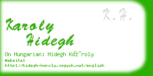 karoly hidegh business card